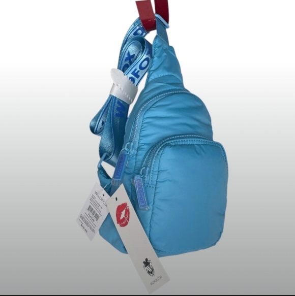 Wildfox 💋 Parachute Crossbody Sling Bag (Aqua 🩵) - Picture 5 of 10